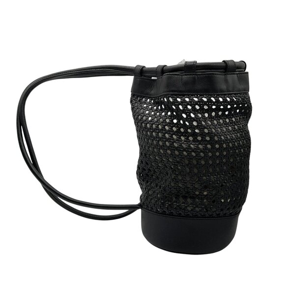 Cult Gaia Black Fifi Woven Leather Mini Backpack main image 9